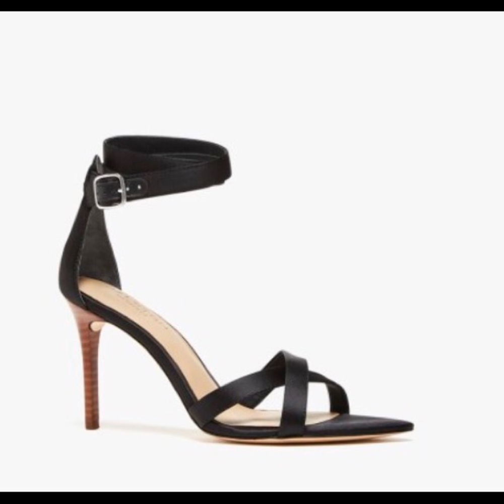 Halston Heritage Lilian Black Satin Sandal